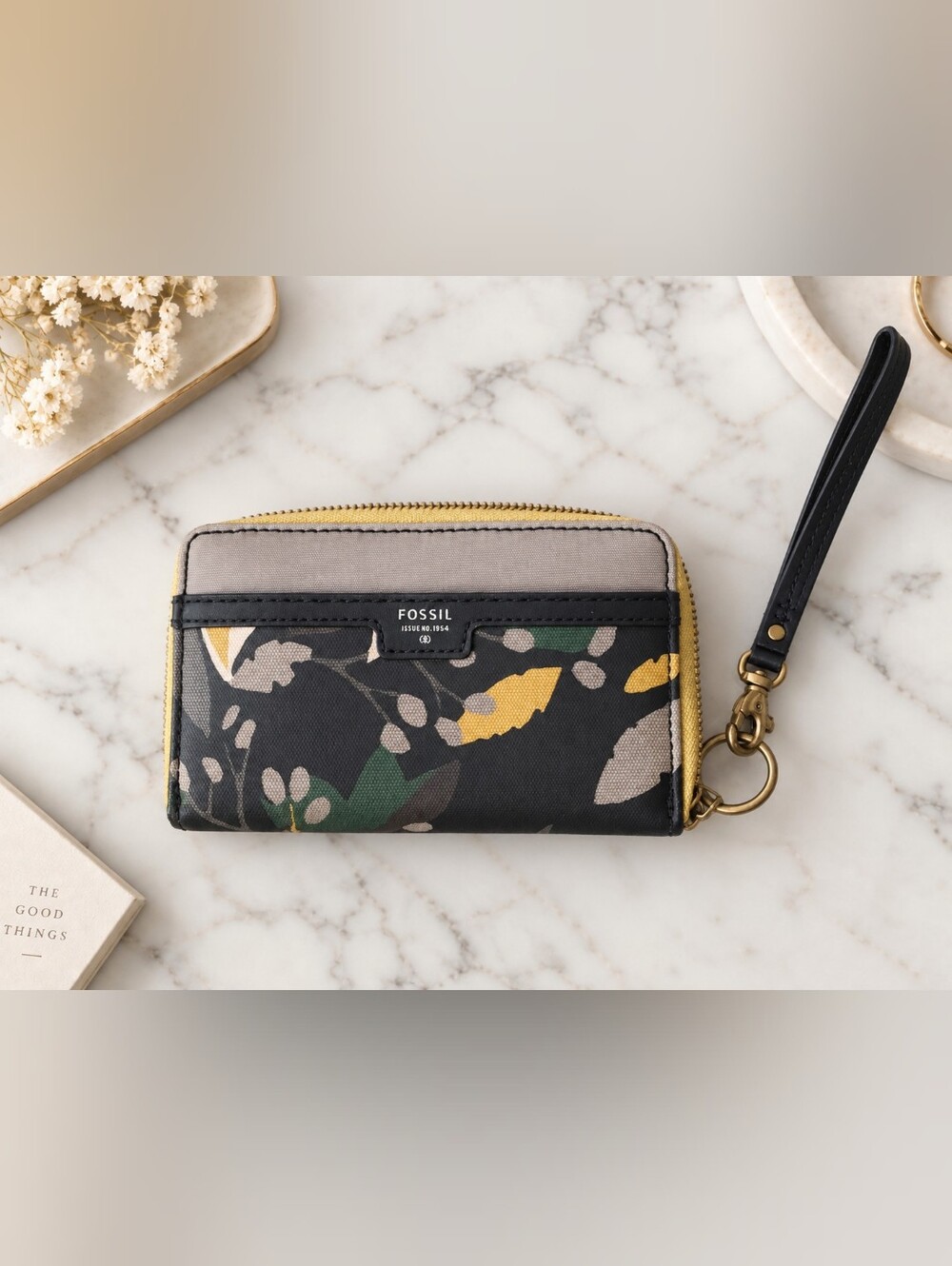 Fossil Floral Print Zip-Around Wristlet Wallet